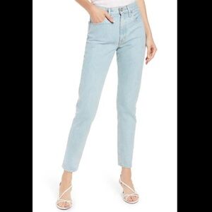NWT SLVRLAKE Roxy Jeans Slim Straight Jeans Clear Skies Wash 24